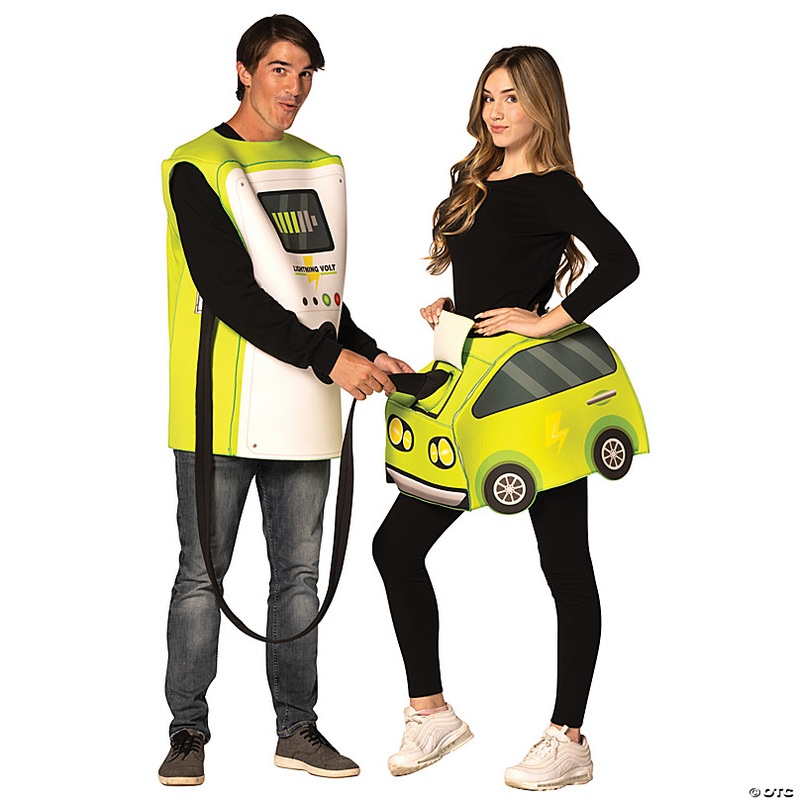 Adults Electric Car & Charger Couples Costume