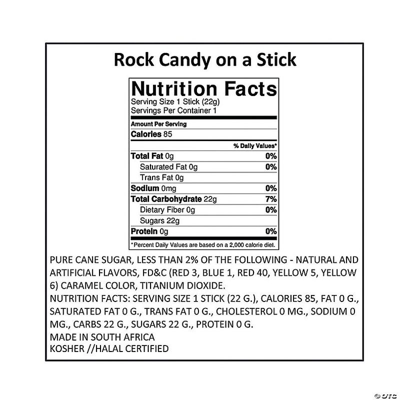 Black Rock Candy Lollipops - 12 Pc.