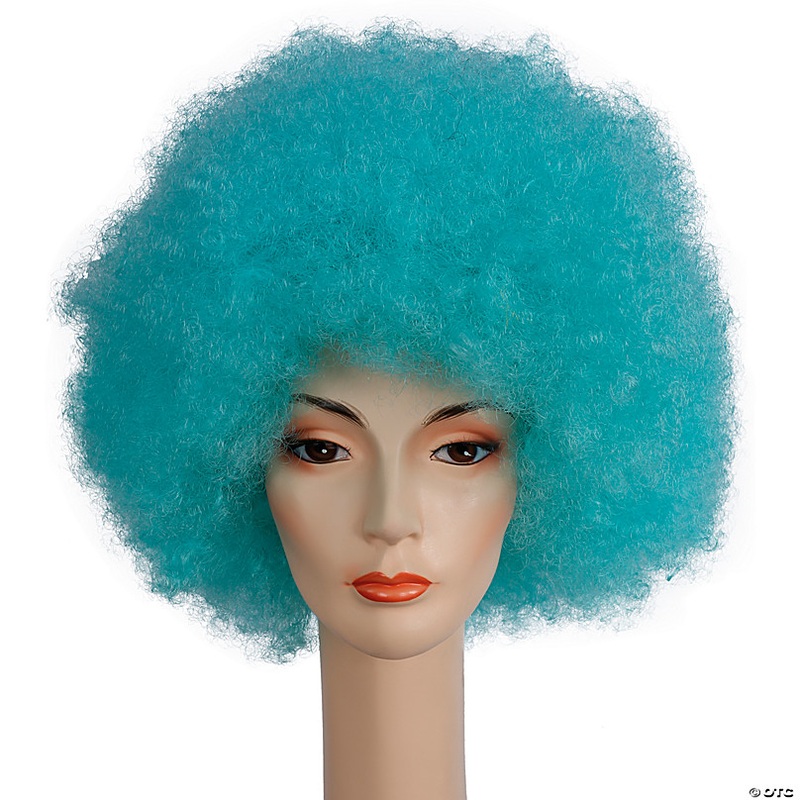 Deluxe Afro Wig, Sky Blue