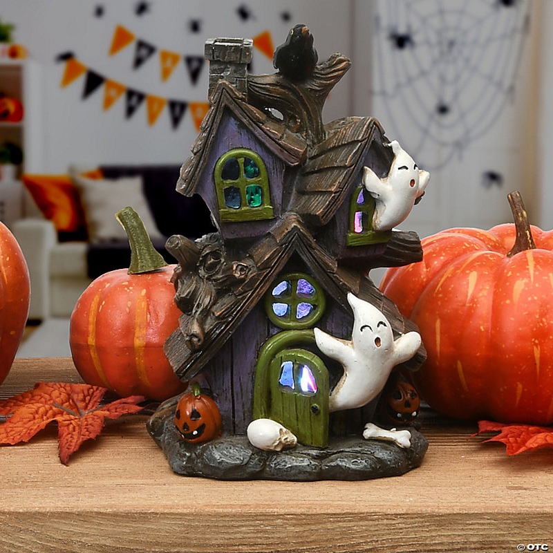 National Tree Company 6 in. Purple Haunted House with LED Light