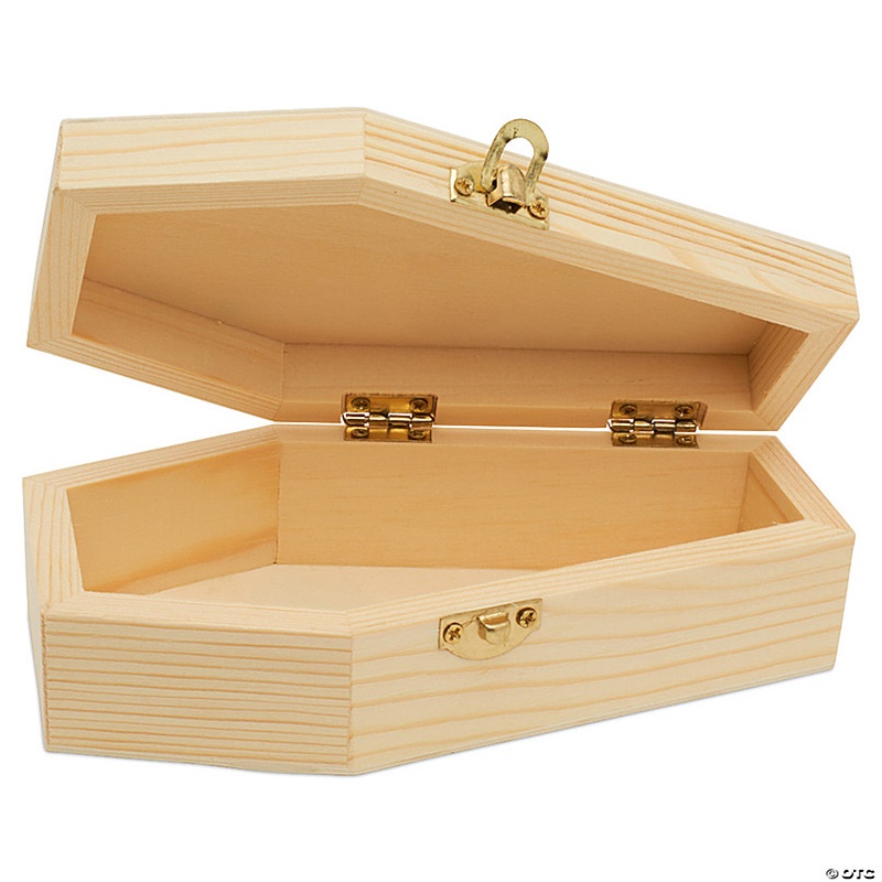 Woodpeckers Crafts, DIY Unfinished Wood 6 Coffin, Pack of 12