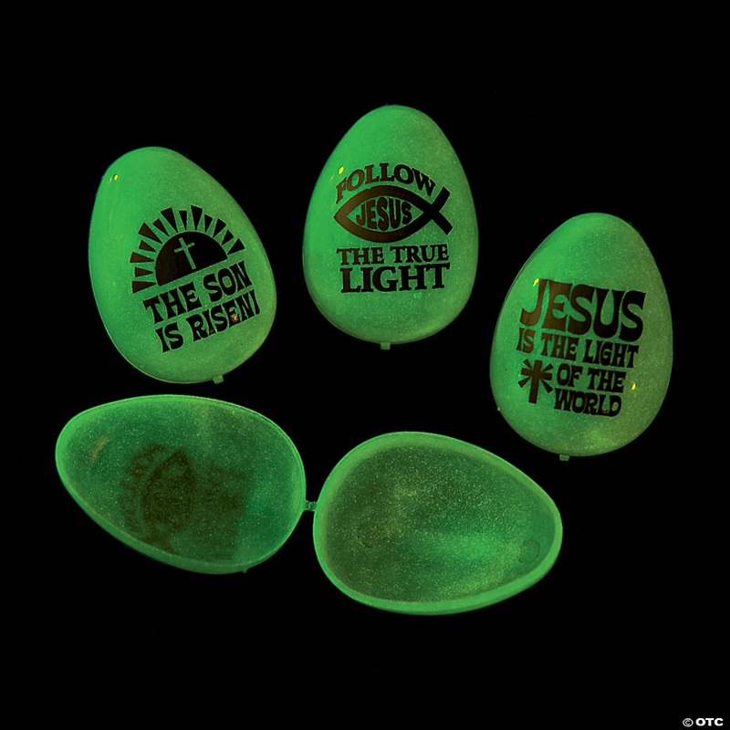 2 1/2 Bulk 72 Pc. Jesus is the Light Glow-in-the-Dark Plastic Easter Eggs