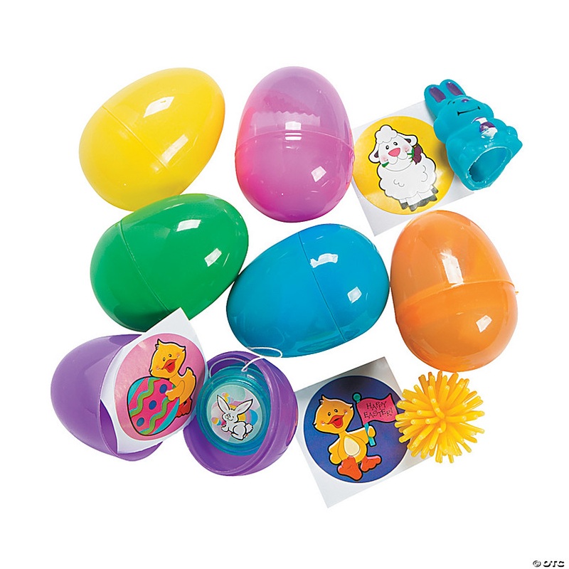 2 1/4 Toy-Filled Plastic Easter Eggs - 24 Pc.