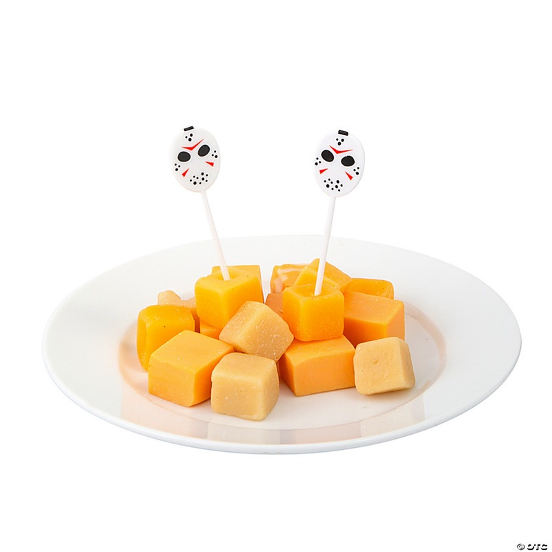 3/4 x 3 Bulk 72 Pc. Friday the 13th Hockey Mask Plastic Food Picks