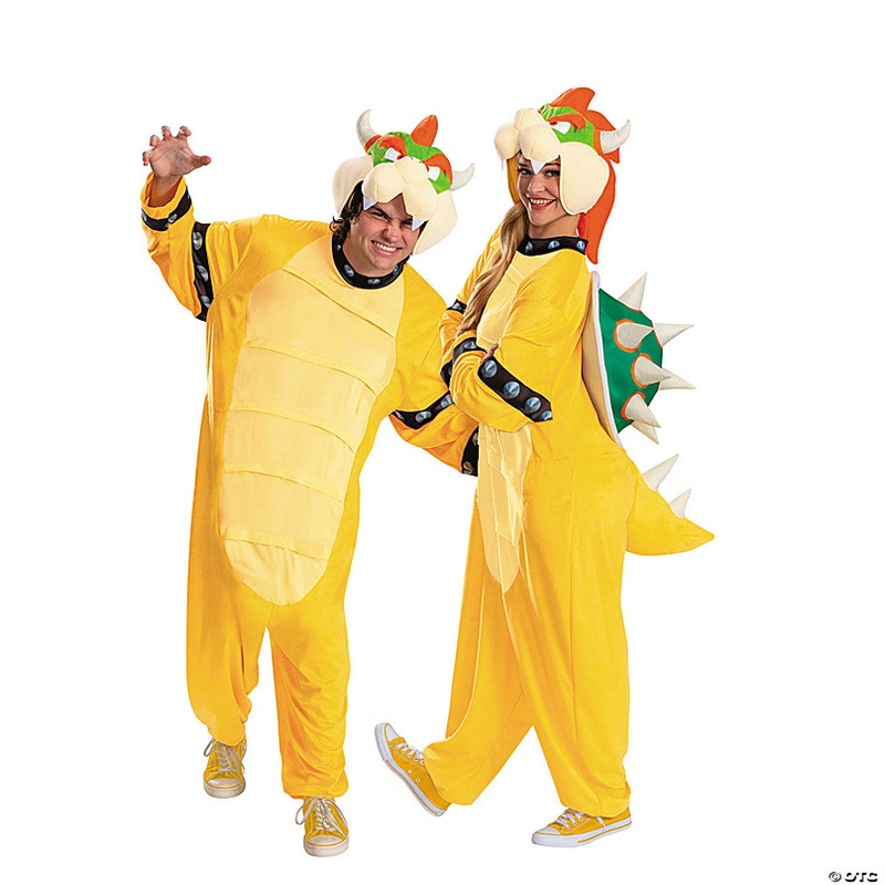 Adults Super Mario Bros. Bowser Hooded Jumpsuit Costume