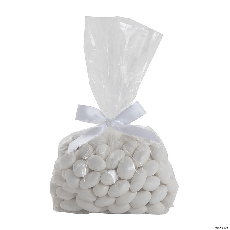 Bulk  50 Pc. White Twist Tie Satin Bows