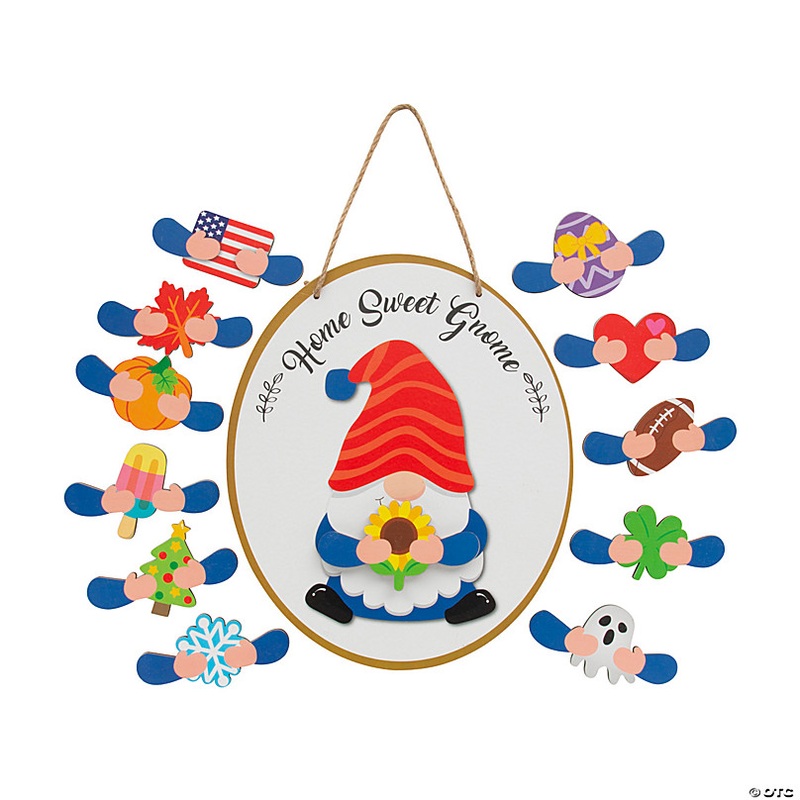 Interchangeable Seasonal Gnome Decoration Sign