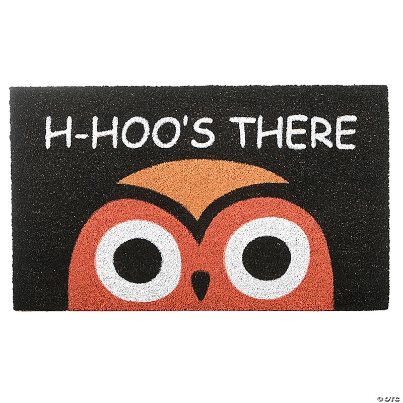 National Tree Company 30 WHO'S THERE Owl Doormat Decoration