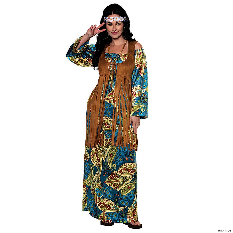 Women's Bohemian Hippie Dress Costume
