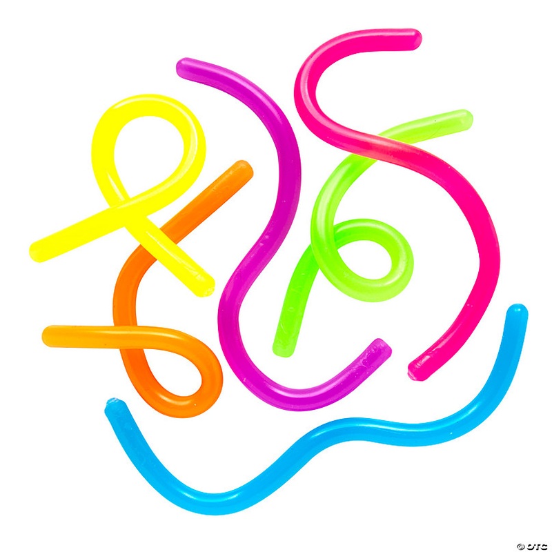 10 1/2 Glow-in-the-Dark Stretchy Rubber Fidget Strings  12 Pc.