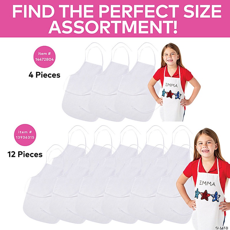 13 1/4 x 19 DIY Canvas Kids Apron Coloring Crafts - 12 Pc.