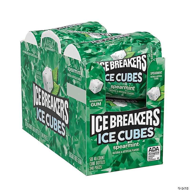 19.44 oz. Ice Breakers Ice Cubes Spearmint Flavored Gum - 6 Pc.