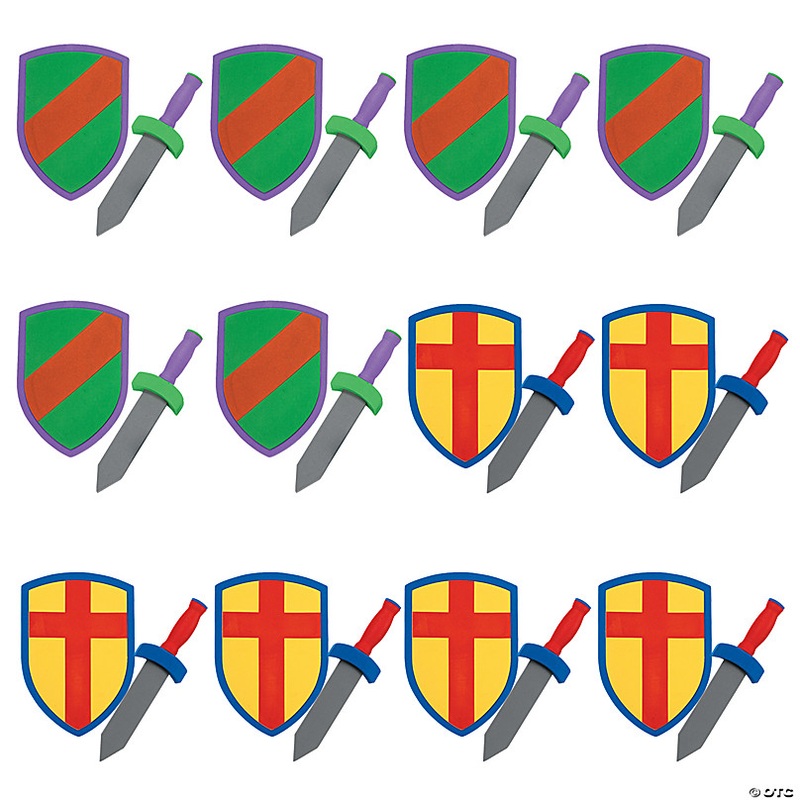 8 1/2 x 12 - 14 Foam Pretend Play Swords & Armor Sets - 12 Pc.