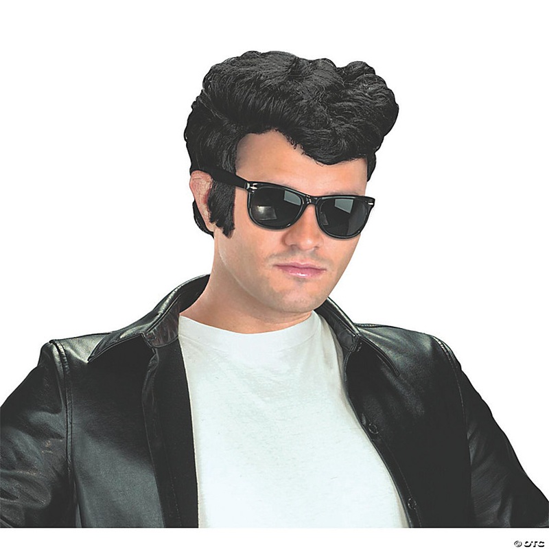 Adults Black 50s Greaser Wig