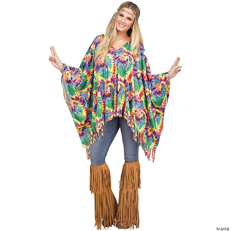 Adults Tie-Dye Hippie Poncho