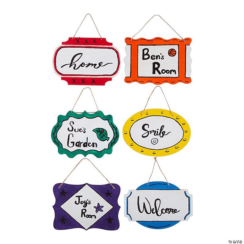 DIY Unfinished Wood Sign Assortment - 12 Pc.