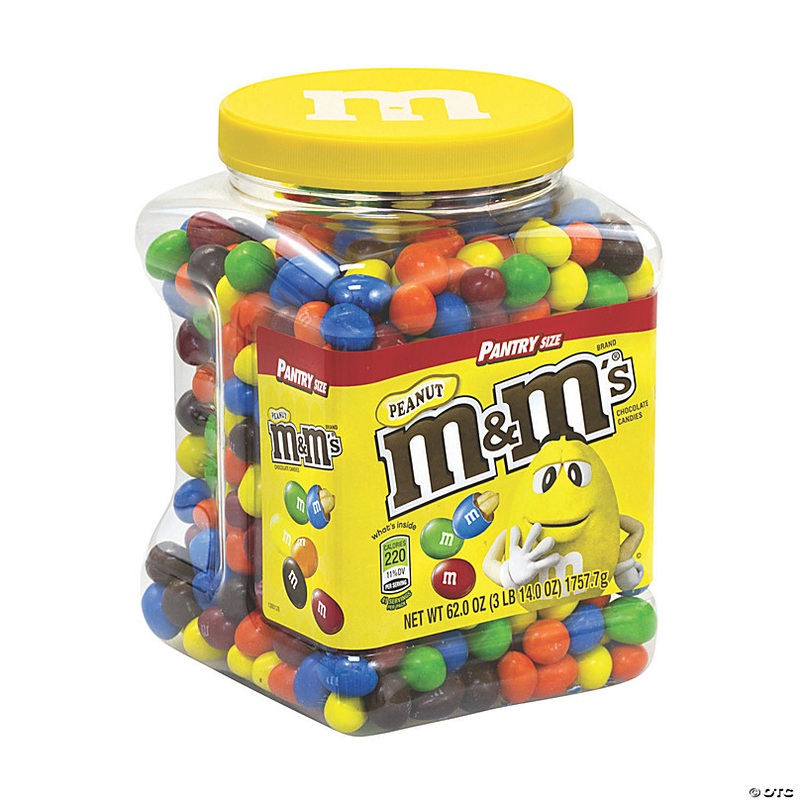 M&M's Milk Chocolate Peanut Candies Jar, 62 oz