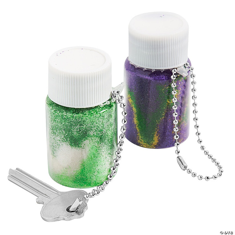Mini Sand Art Bottle Keychains - 12 Pc.