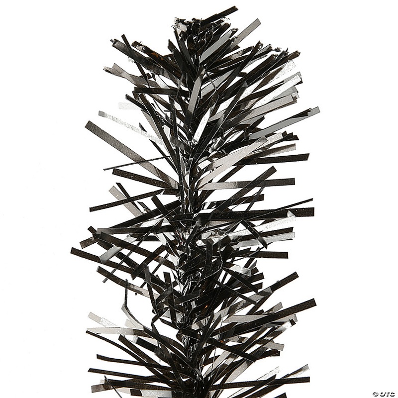 National Tree Company 2 ft. Tinsel Tree, Black, Orange