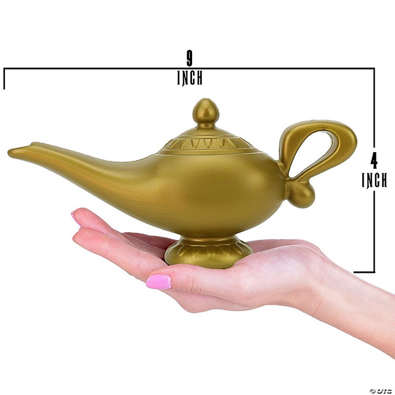 Skeleteen Arabian Genie Oil Lamp - Aladdin's Gold Magic Genie Lamp Costume Accessory - 1 Piece