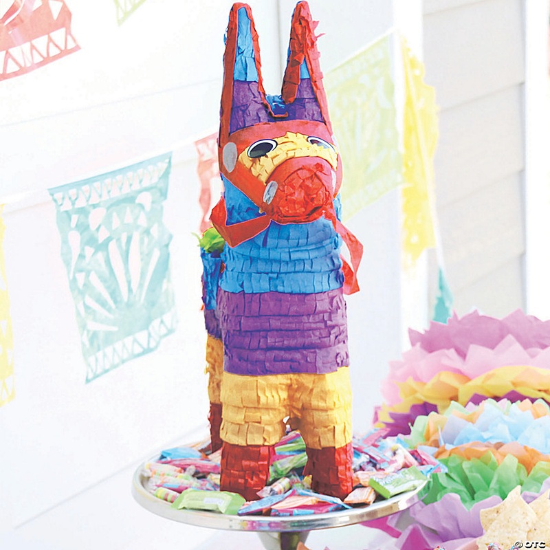 13 1/2 x 19 Bright Colors Donkey Piata Hanging Decoration