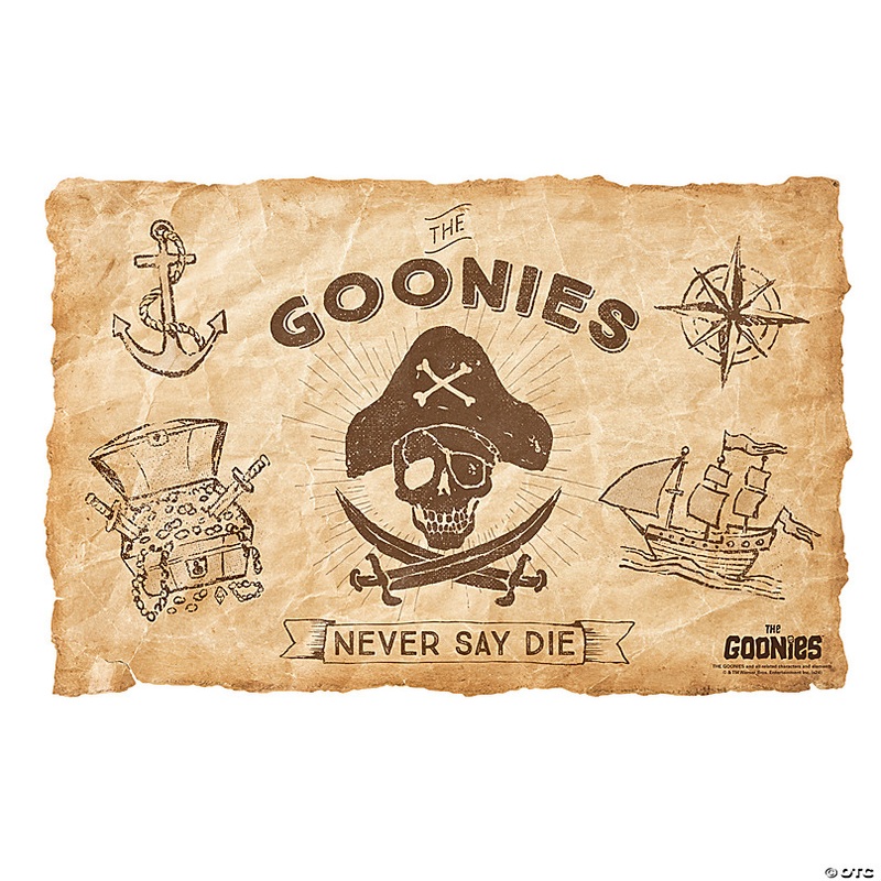17 x 11 The Goonies Pirate Treasure Map Placemats - 12 Pc.