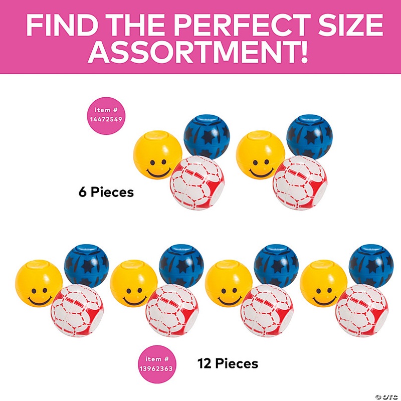 2 Everyday Fun Patterned Plastic Fidget Spinner Balls - 12 Pc.
