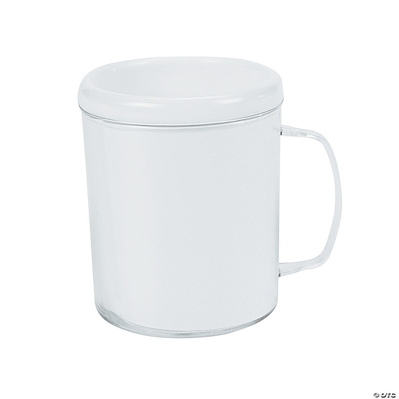 4 8 oz. DIY Clear BPA-Free Plastic Mugs with White Paper Inserts - 12 Ct.