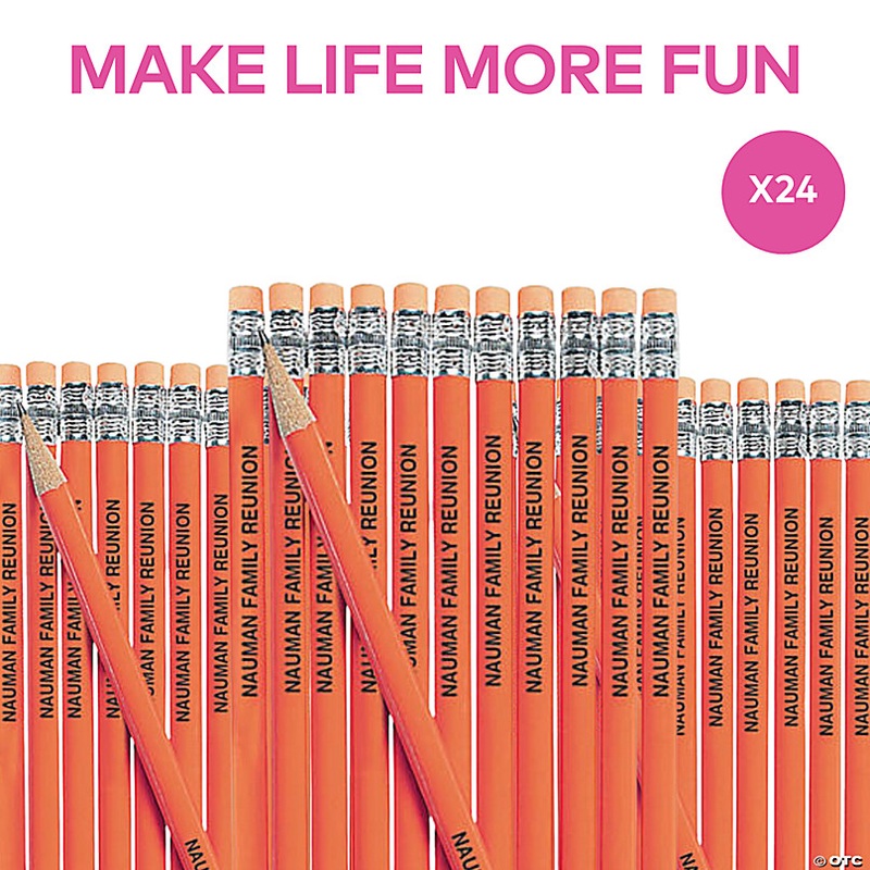 7 1/2 Personalized Orange Solid Color Wood Pencils - 24 Pc.