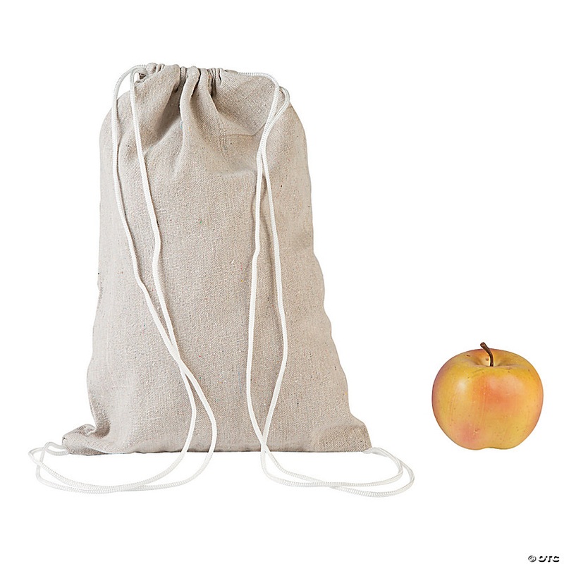 9 x 13 1/2 DIY Canvas Drawstring Bags - 12 Pc.