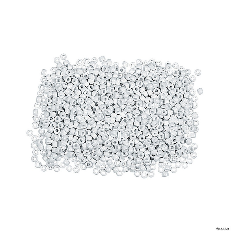 Bulk 1000 Pc. 6mm 1/2 Lb. of White Pony Beads