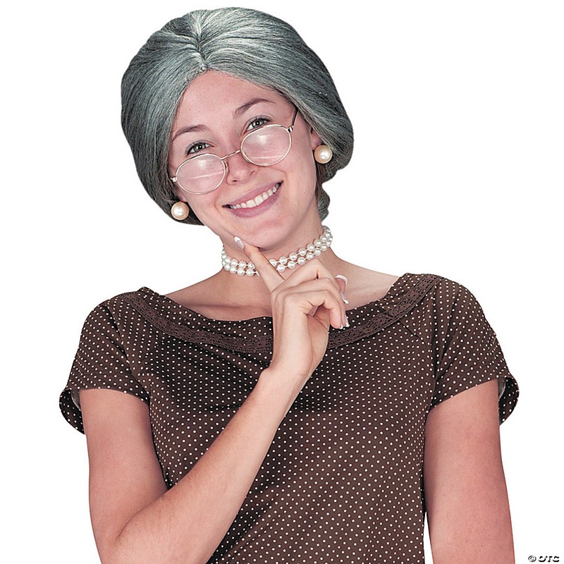 Granny Wig for Women - Grey