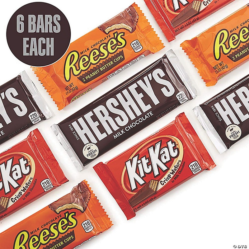 HERSHEY'S Full Size Chocolate Candy Bar Variety Pack (Hershey's, Reese's, Kit Kat) 18 Count