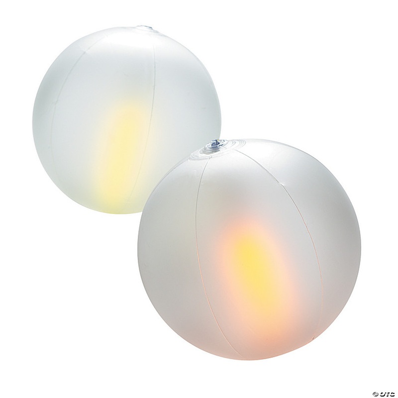 Inflatable 10 Color Changing Light-Up Medium Beach Balls - 12 Pc.