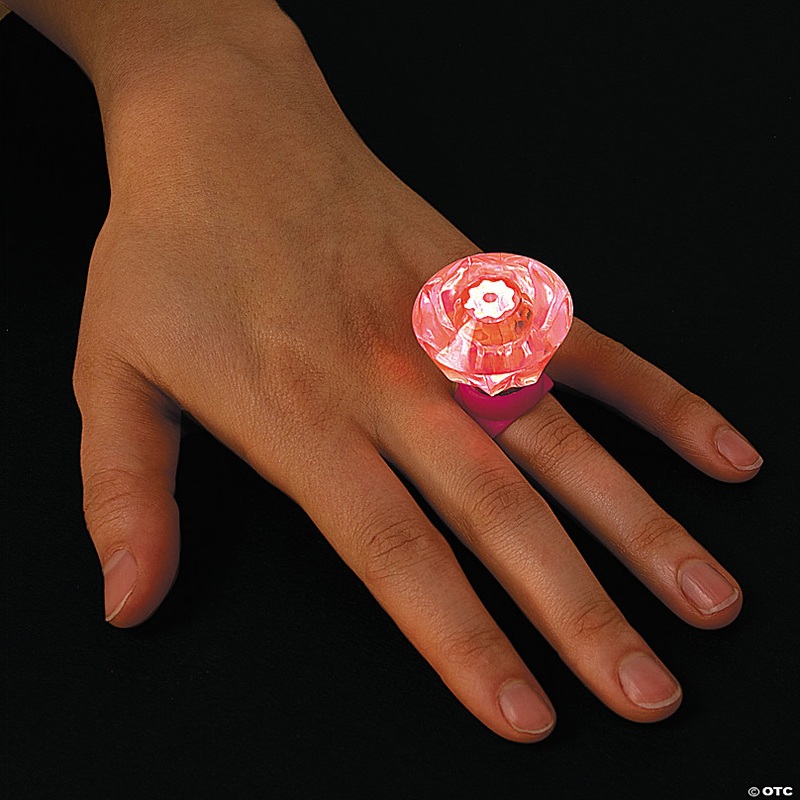 Kids Light-Up Diamond-Shaped Rings - 12 Pc.