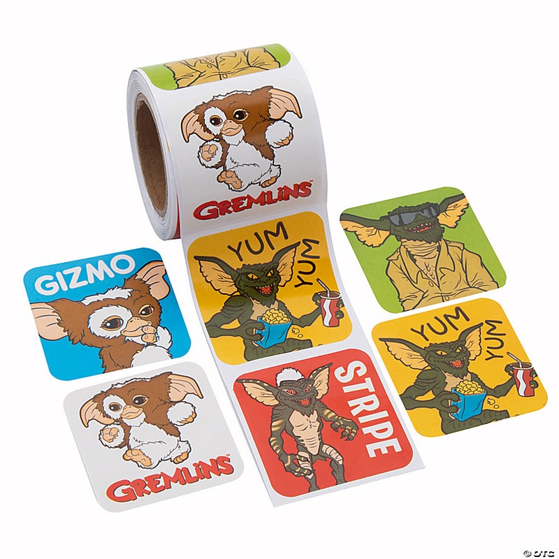 1 1/2 Gremlins Gizmo & Gremlin Characters Sticker Roll - 100 Pc.