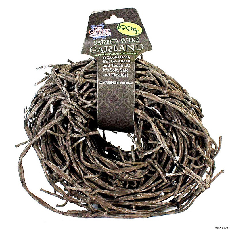 100' Rusted Barb Wire Decoration