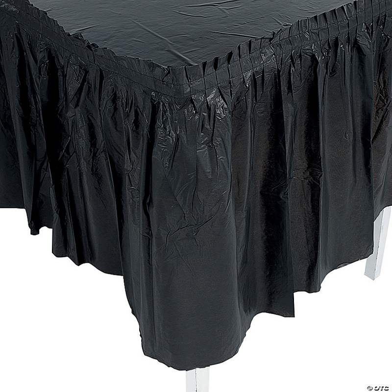 14 ft. x 29 Black Pleated Plastic Table Skirt