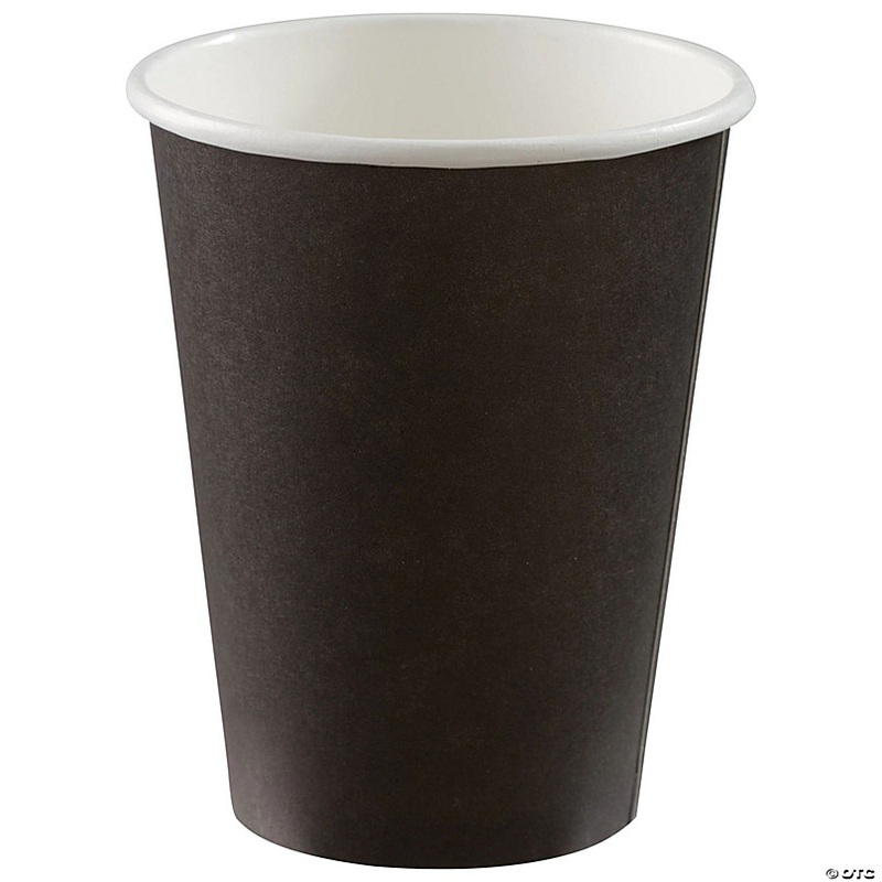 3 1/2 12 oz. Bulk 50 Ct. Jet Black Disposable Paper Cups