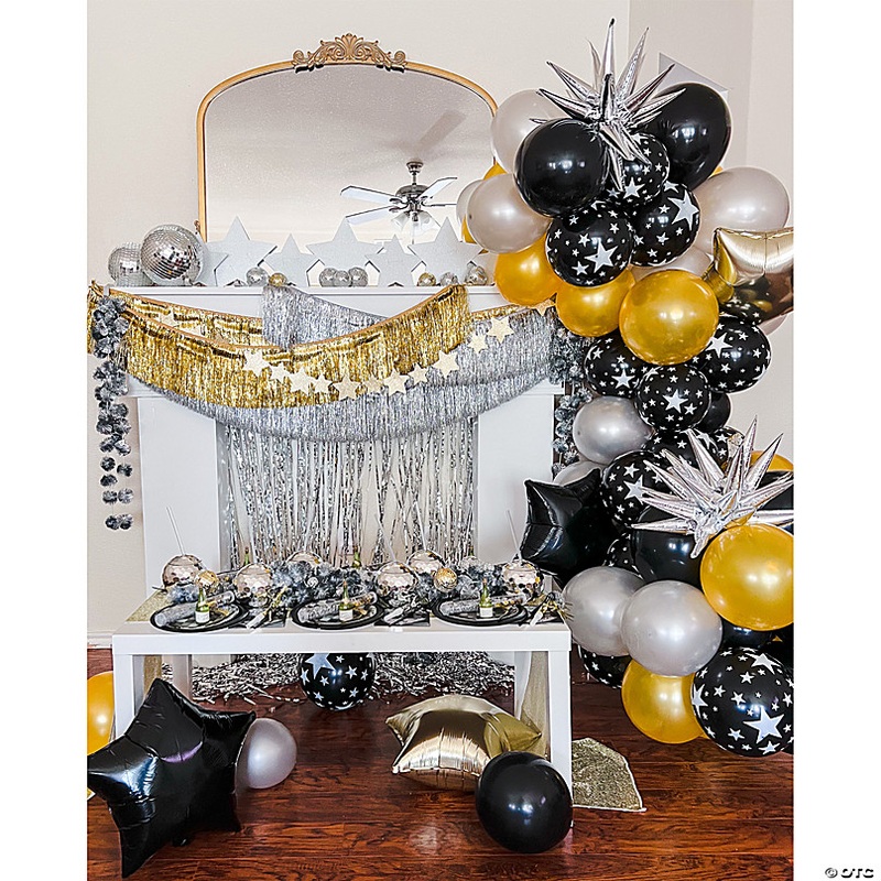 9 Ft. Gold Ready-to-Hang Metallic Tinsel Fringe Garland