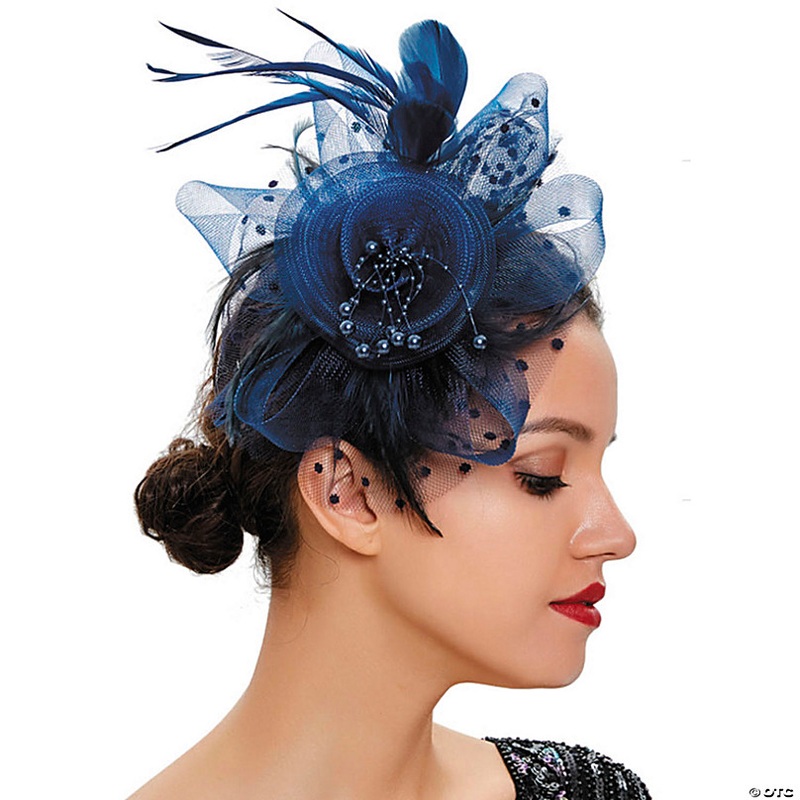 Adults Navy Blue Kentucky Derby Fascinator Hat