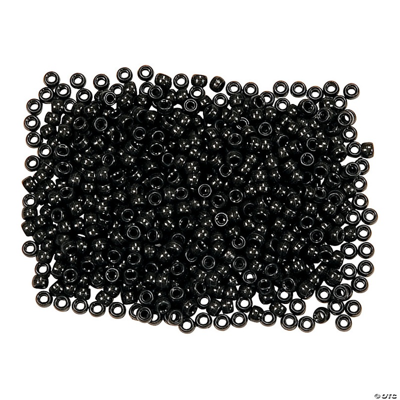 Bulk 1000 Pc. 6mm 1/2 Lb. of Black Pony Beads
