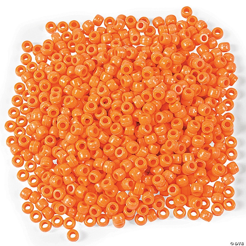 Bulk 1000 Pc. 6mm 1/2 Lb. of Orange Pony Beads