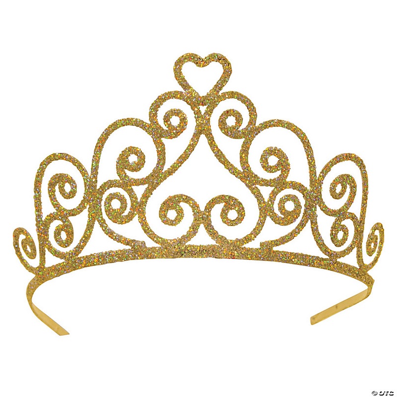 Kelsey Gold Glittered Metal Tiara