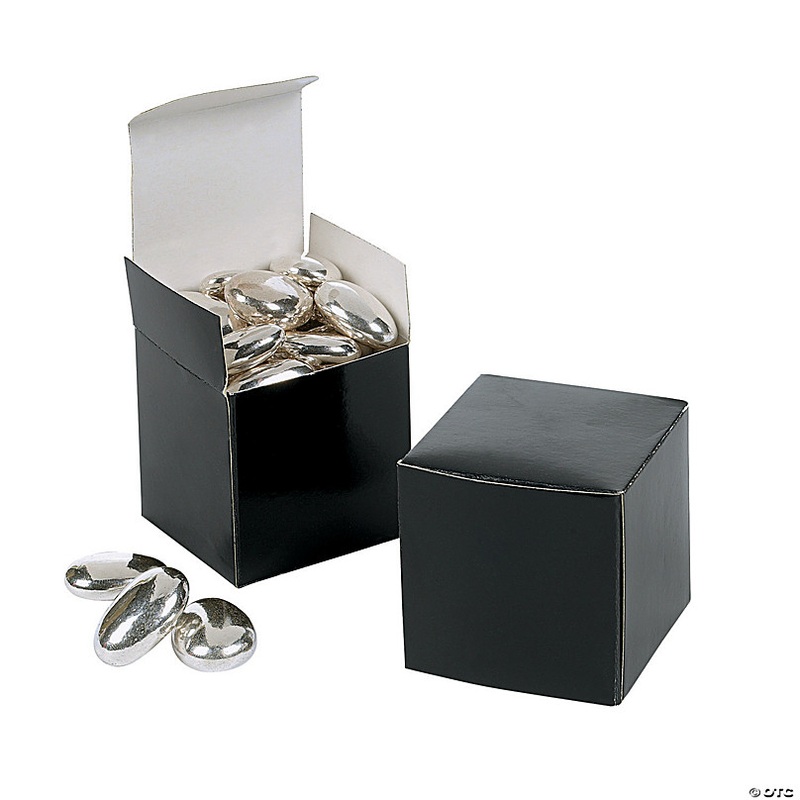 Mini Black Favor Boxes - 24 Pc.
