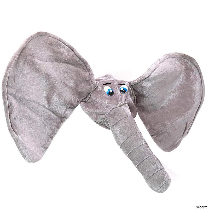Stuffed Elephant Costume Hat - Plush Animal Funny Costume Accessories Hat - 1 Piece Grey
