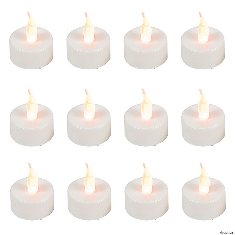 White Battery-Operated Tea Light Candles - 12 Pc.