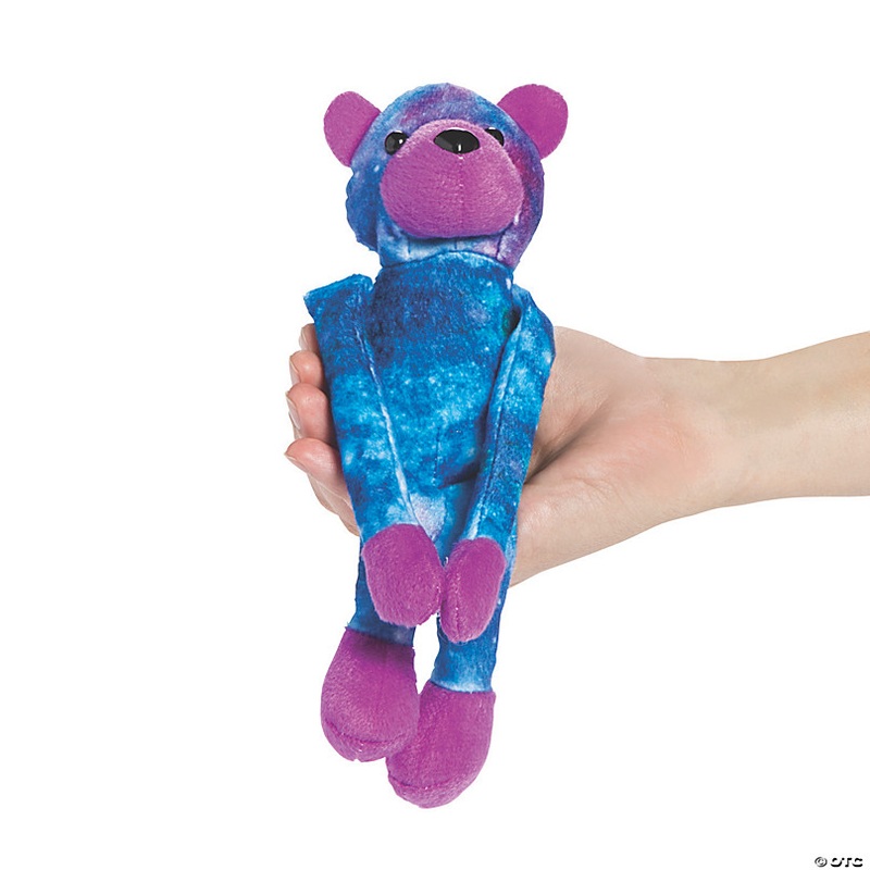 12 Long Arm Purple, Blue & Pink Galaxy Stuffed Bears - 12 Pc.