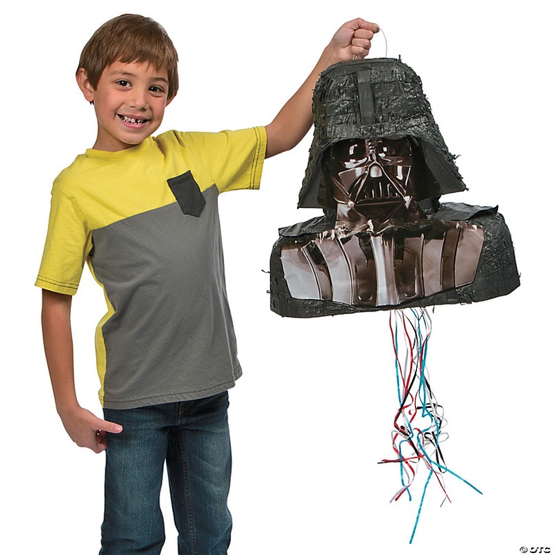 17 x 18 3D Darth Vader Black Papier-Mch Pull-String Piata