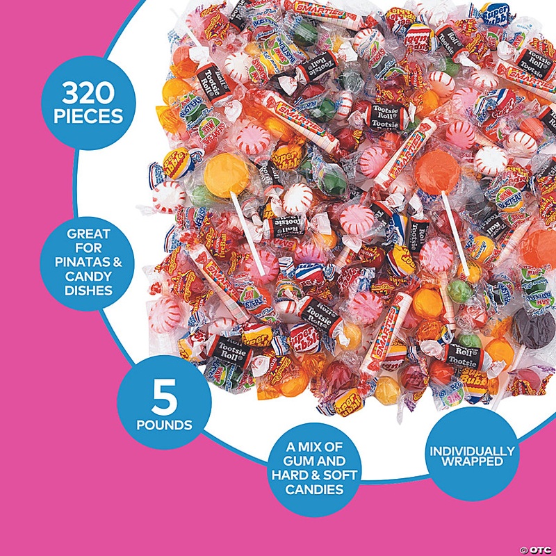 5 Lb. Bulk 320 Pc. Mixed Soft & Hard Candy Assortment